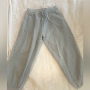 REFLEX light blue jogger capris drawstring jersey comfy soft modern Athleisure